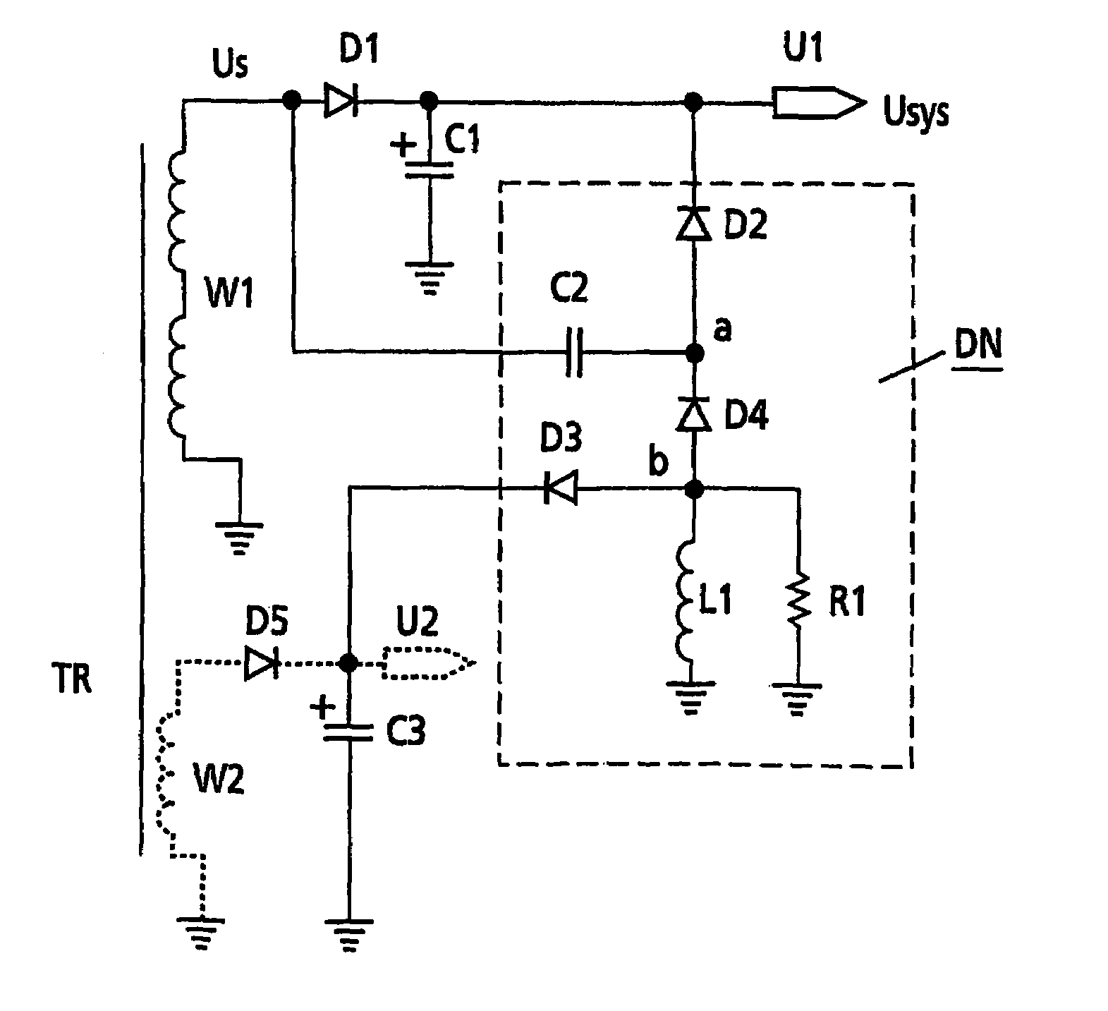 Switched-mode power supply with a damping network