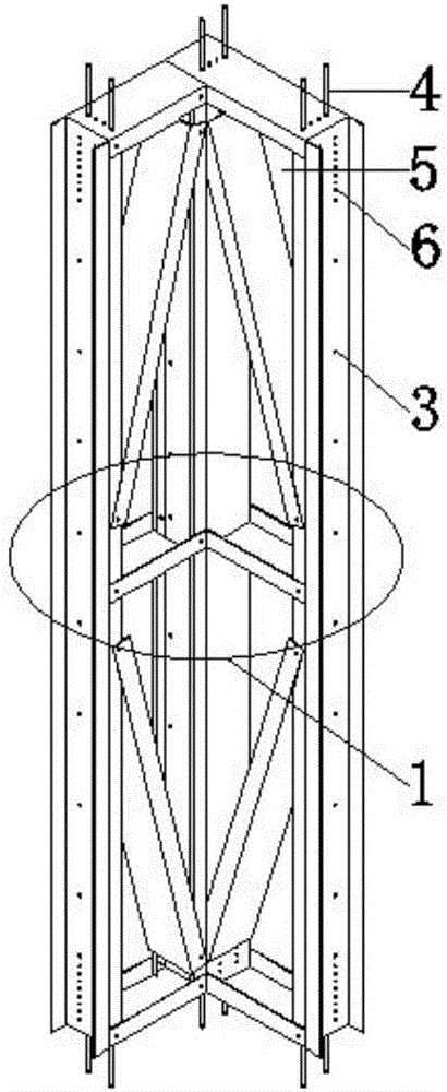 Modular assembly type L-shaped cold-formed thin-walled steel combined wall and connecting mode thereof