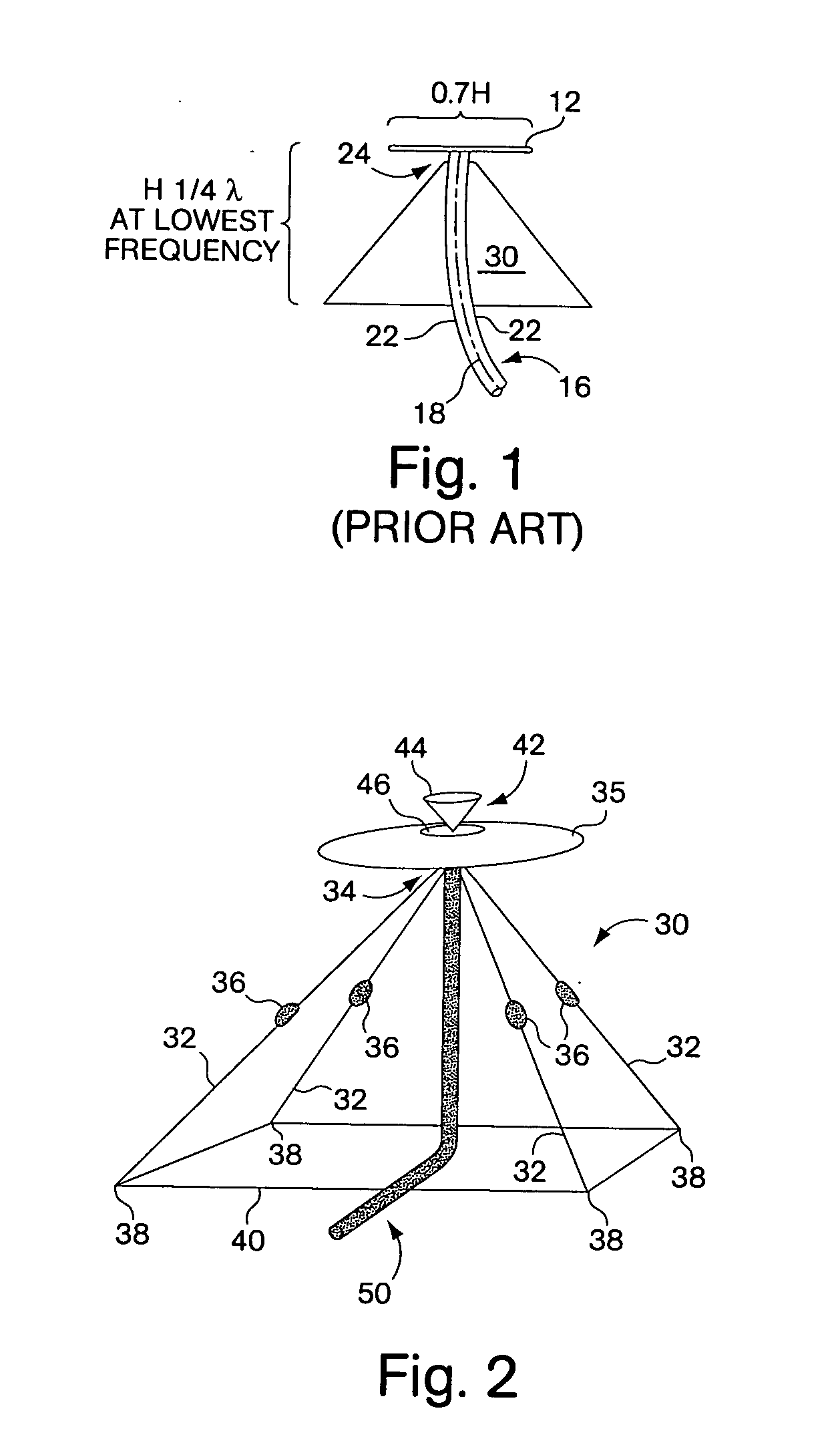 Collapsible wide band width discone antenna