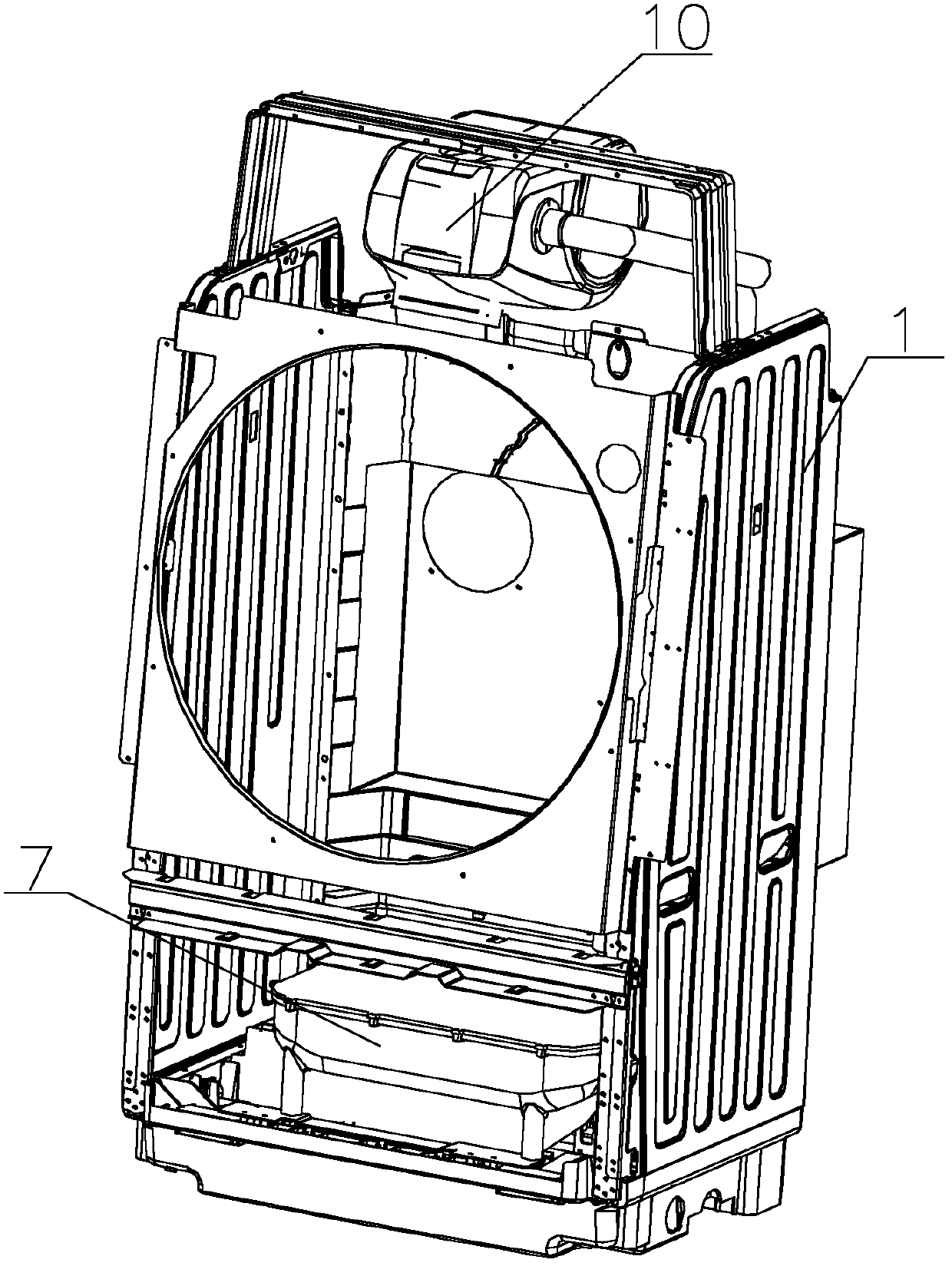 Suction device of washing machine and washing machine