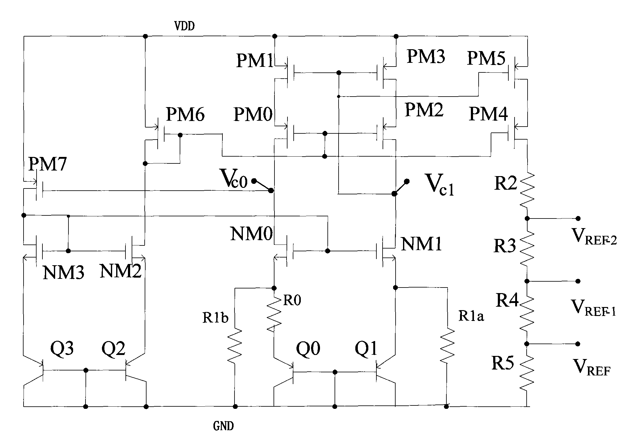 High order temperature supplementary band gap reference circuit