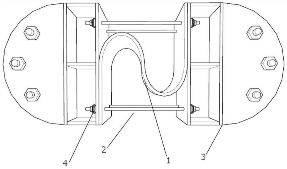 Energy dissipation connecting piece for bamboo-wood shear wall