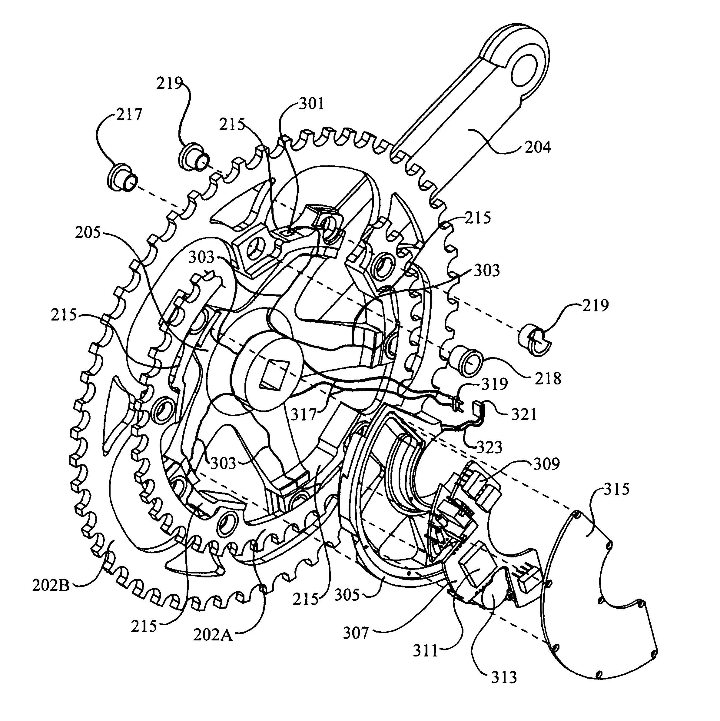 Load measurement apparatus and methods utilizing torque sensitive link for pedal powered devices