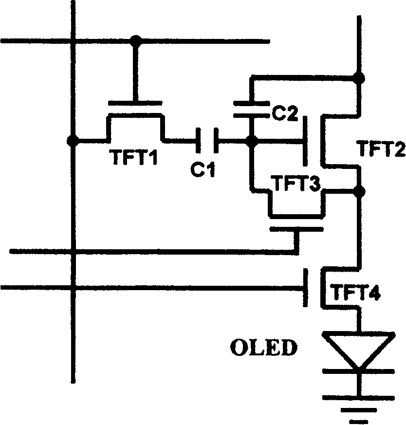 Method for improving a-Si-TFT organic electro LED lightness stability