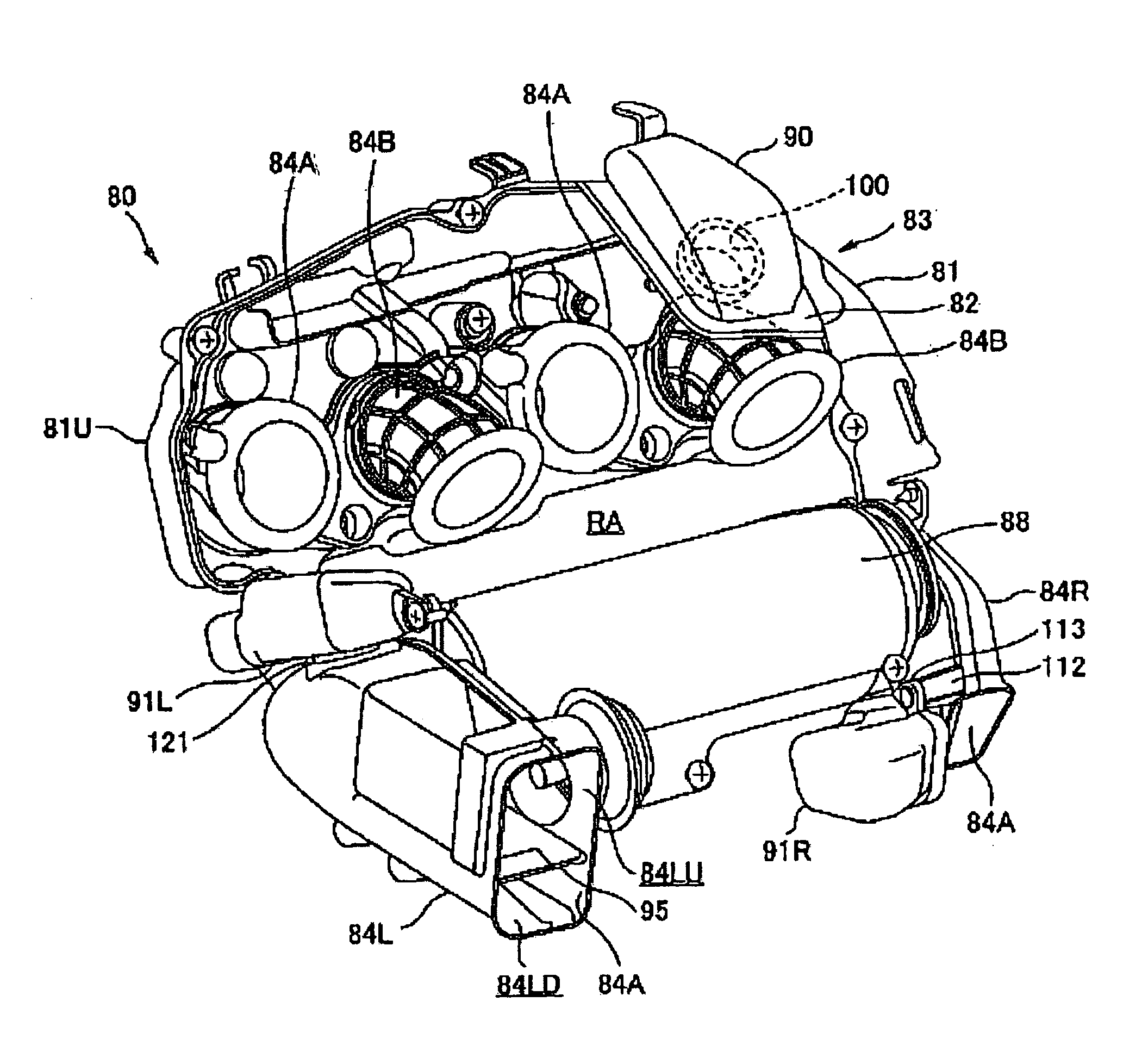 Intake device of motorcycle
