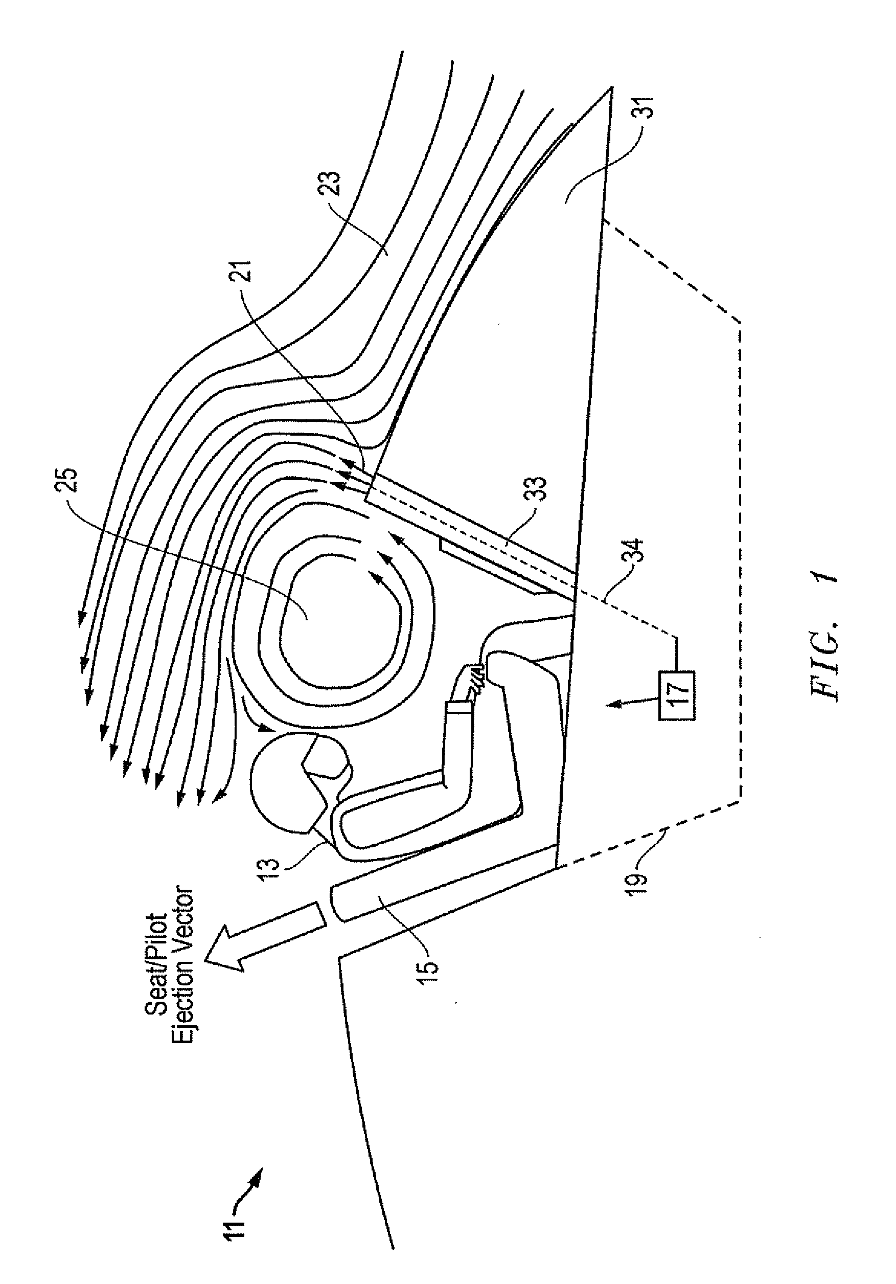 System, method and apparatus for windblast reduction during release or ejection from aircraft