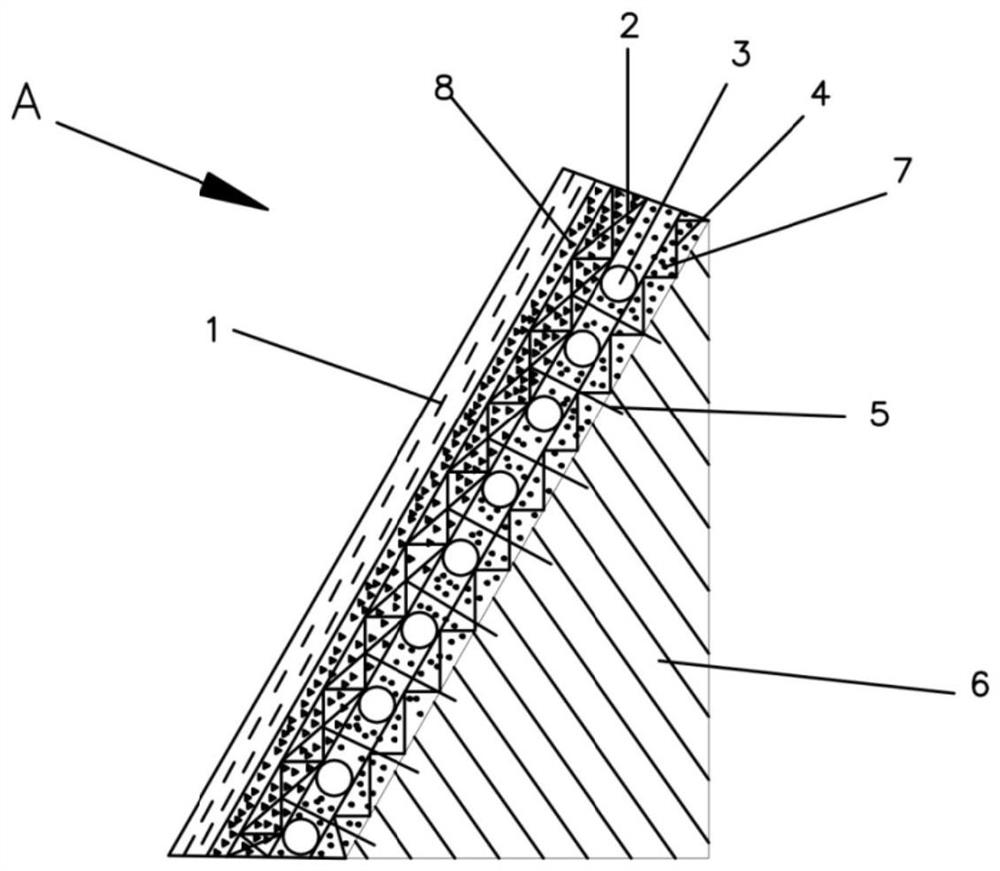 Organic fiber composite repairing method for high-steep slope high-strength structure