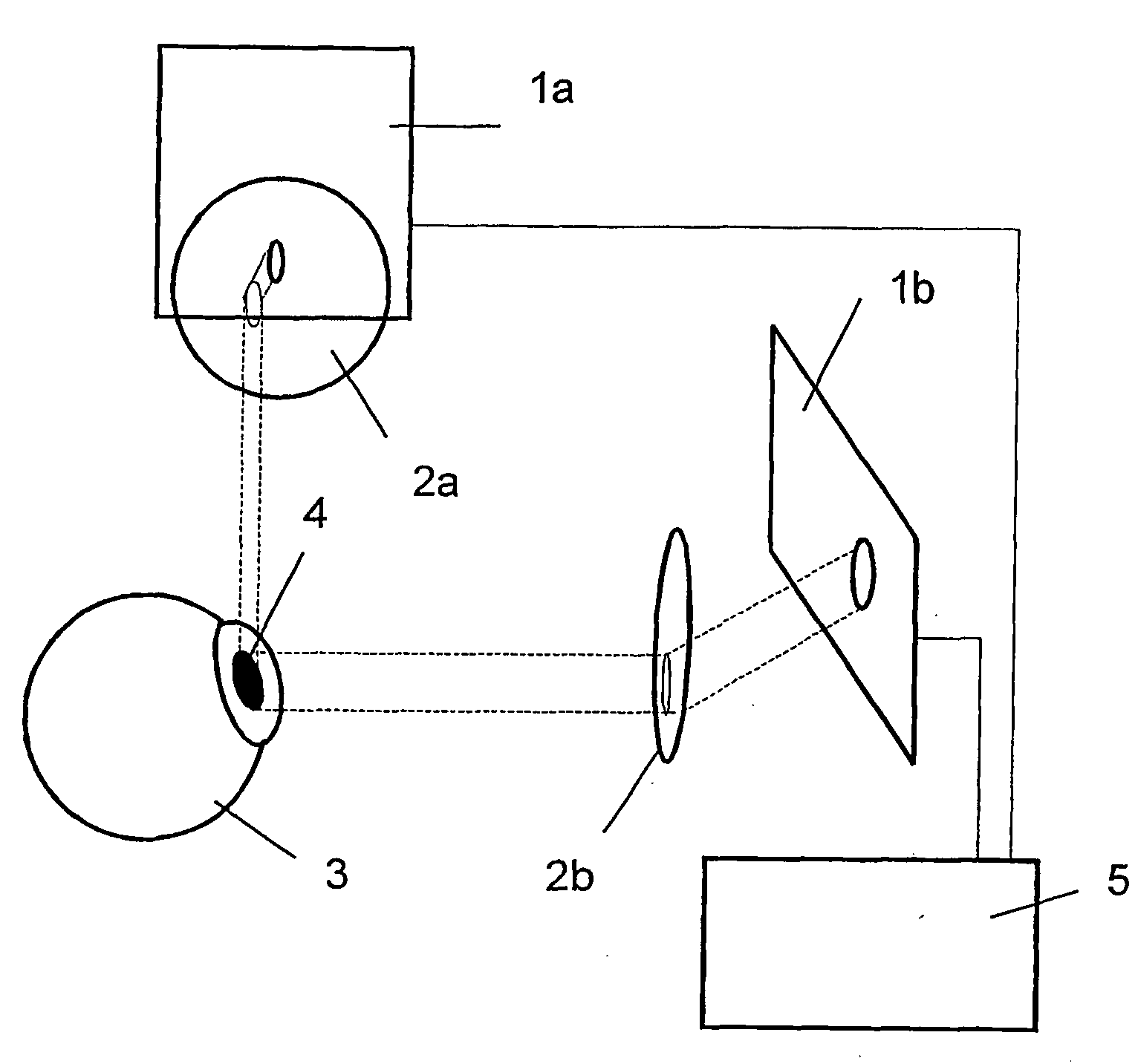 Device and Method for the Contactless Determination of the Direction of Viewing
