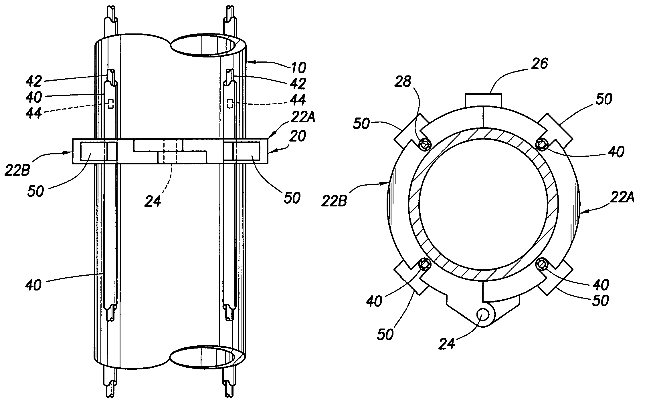 Apparatus and method for retroactively installing sensors on marine elements