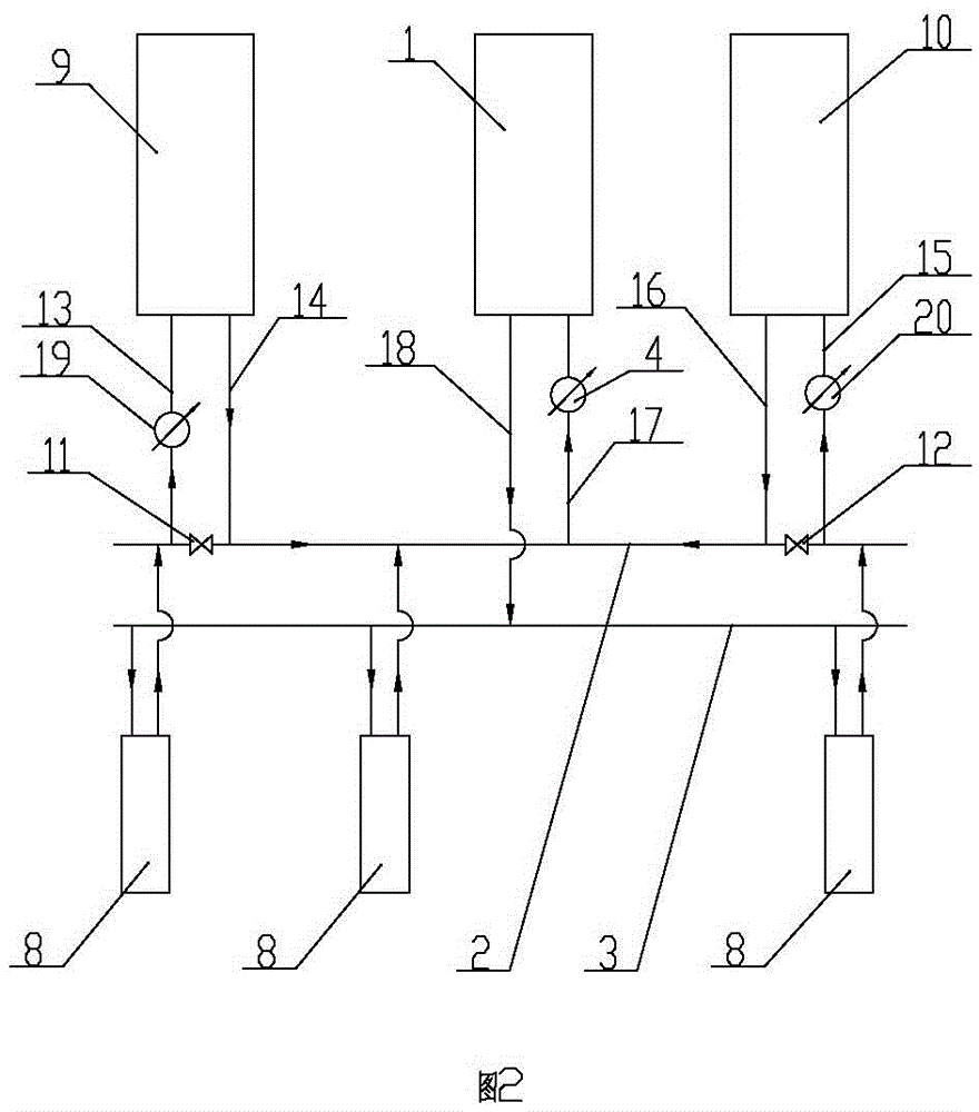 Main-auxiliary type multi-heat-source series-connection grid-connected heating device