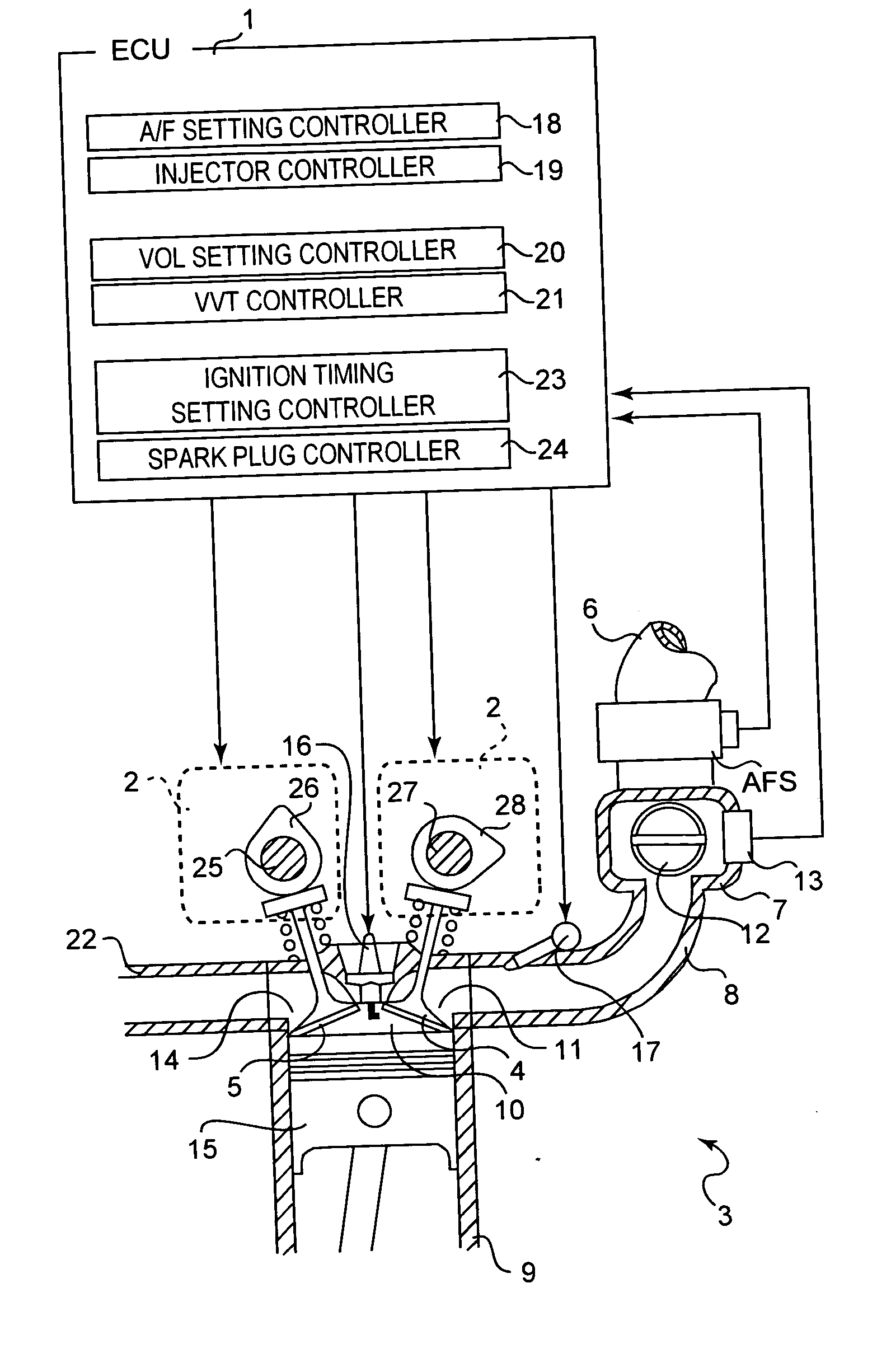 Variable valve timing controller for an engine