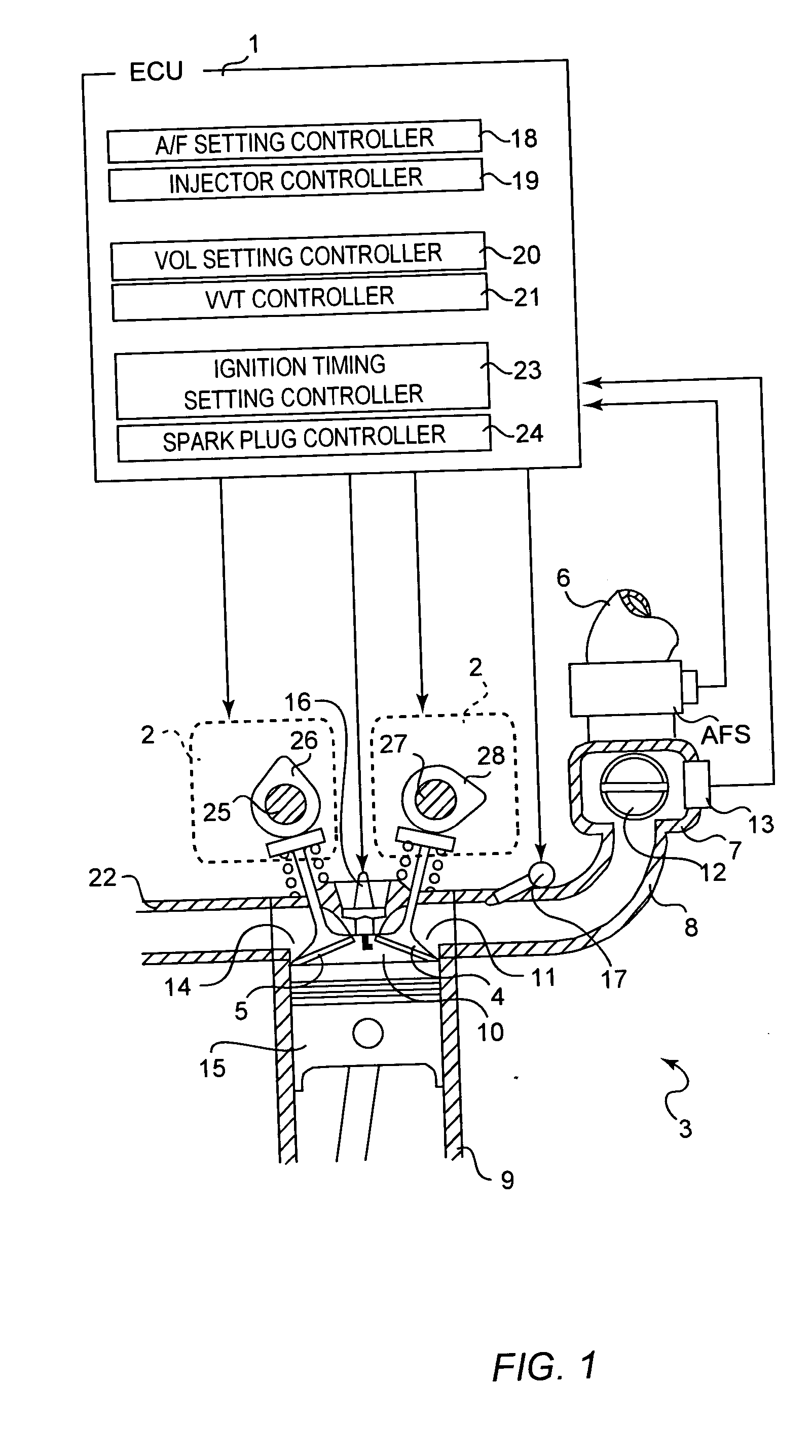 Variable valve timing controller for an engine