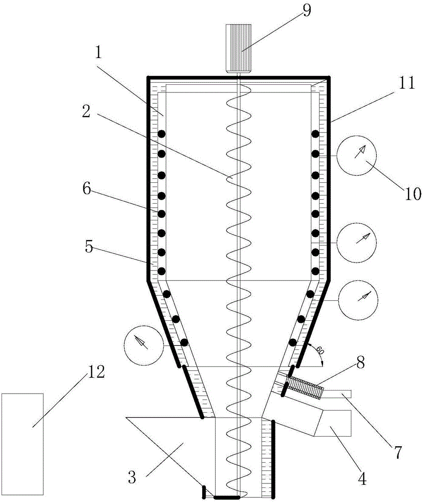 Composite heating fast fermentation device of organic fertilizer