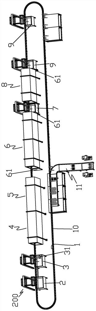 Production line and process for hardware support coating