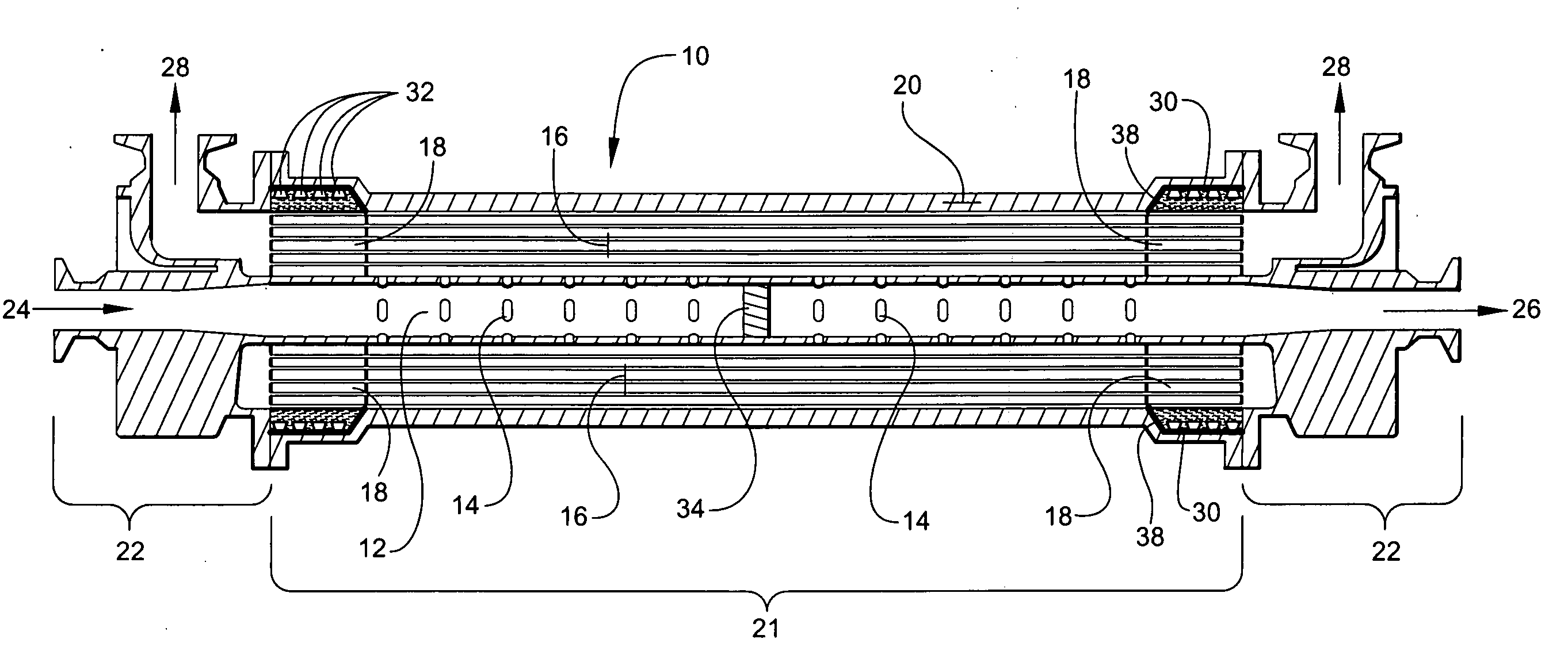 Hollow fiber membrane contactor and method of making same