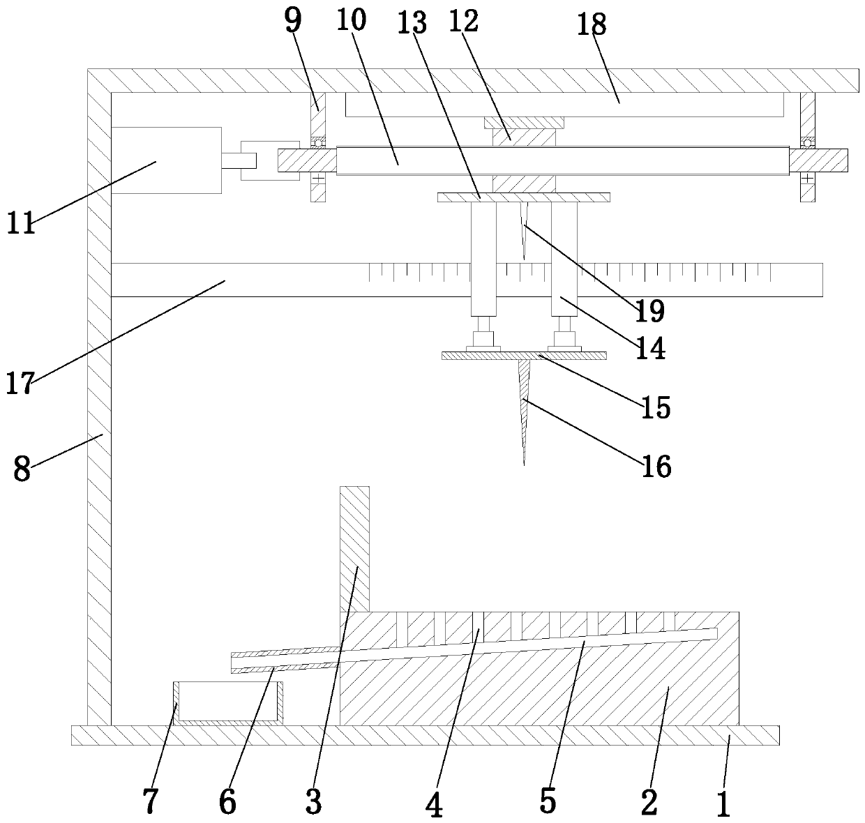 A sizing and cutting mechanism for dried tofu