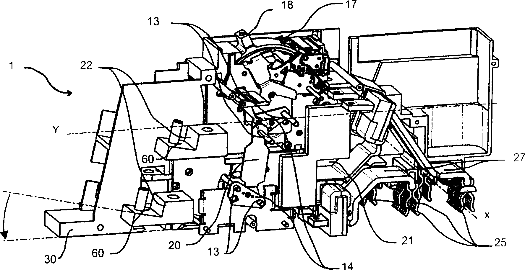 Multi-pole circuit breaker with single pole switching units