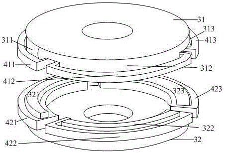 Magnetic suspension flywheel battery for sandwich-type electric car and work method thereof