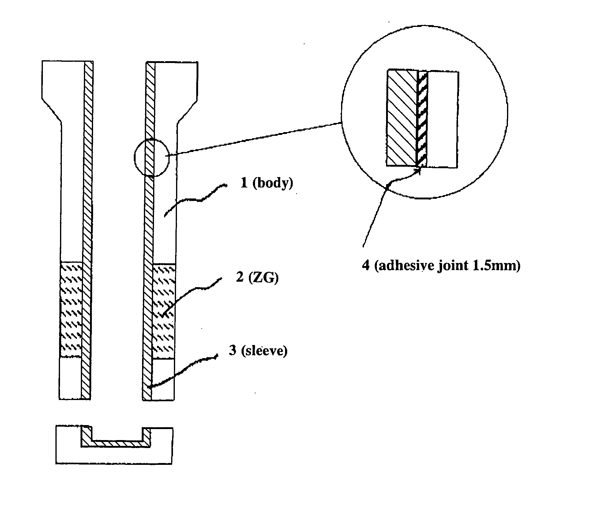 Binding structure of refractory sleeve for inner hole of nozzle for continuous casting