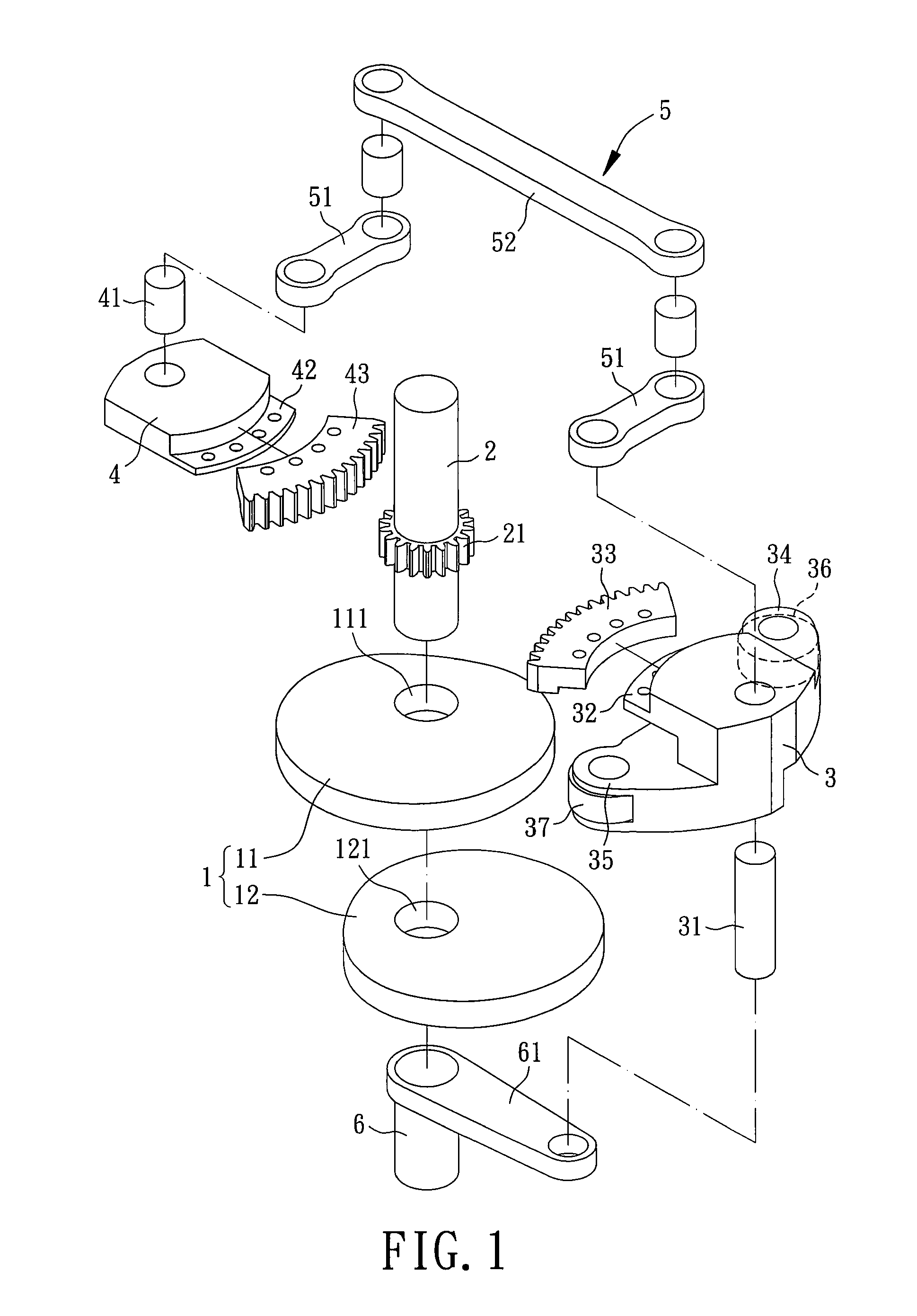 Transmission mechanism with intermittent output movement