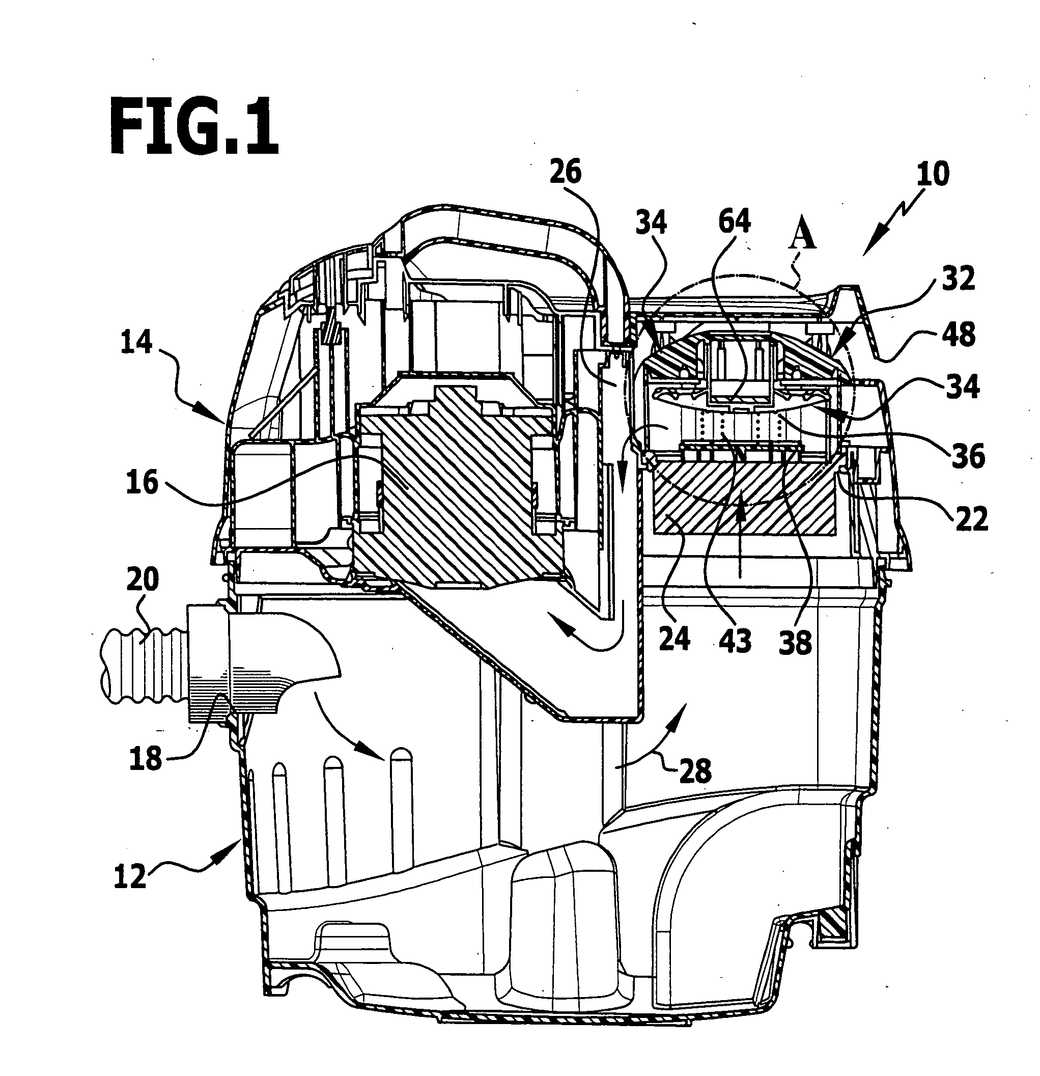 Method for cleaning the filters of a vacuum cleaner and vacuum cleaner for carrying out the method