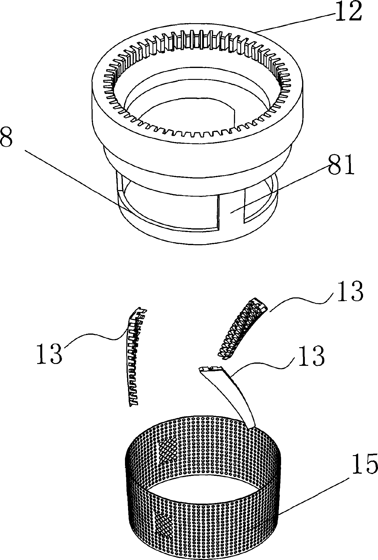 Filter screen mechanism and fruit and vegetable squeezing and grinding machine using same