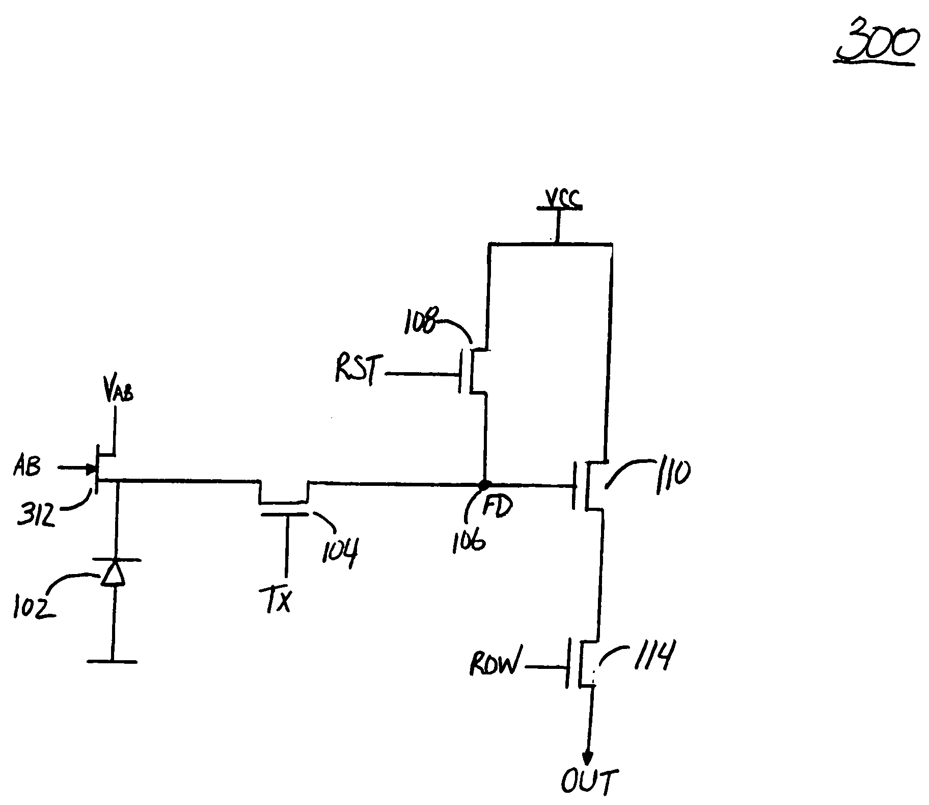Jfet charge control device for an imager pixel