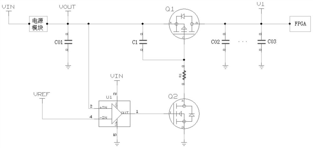 Soft start circuit and FPGA system