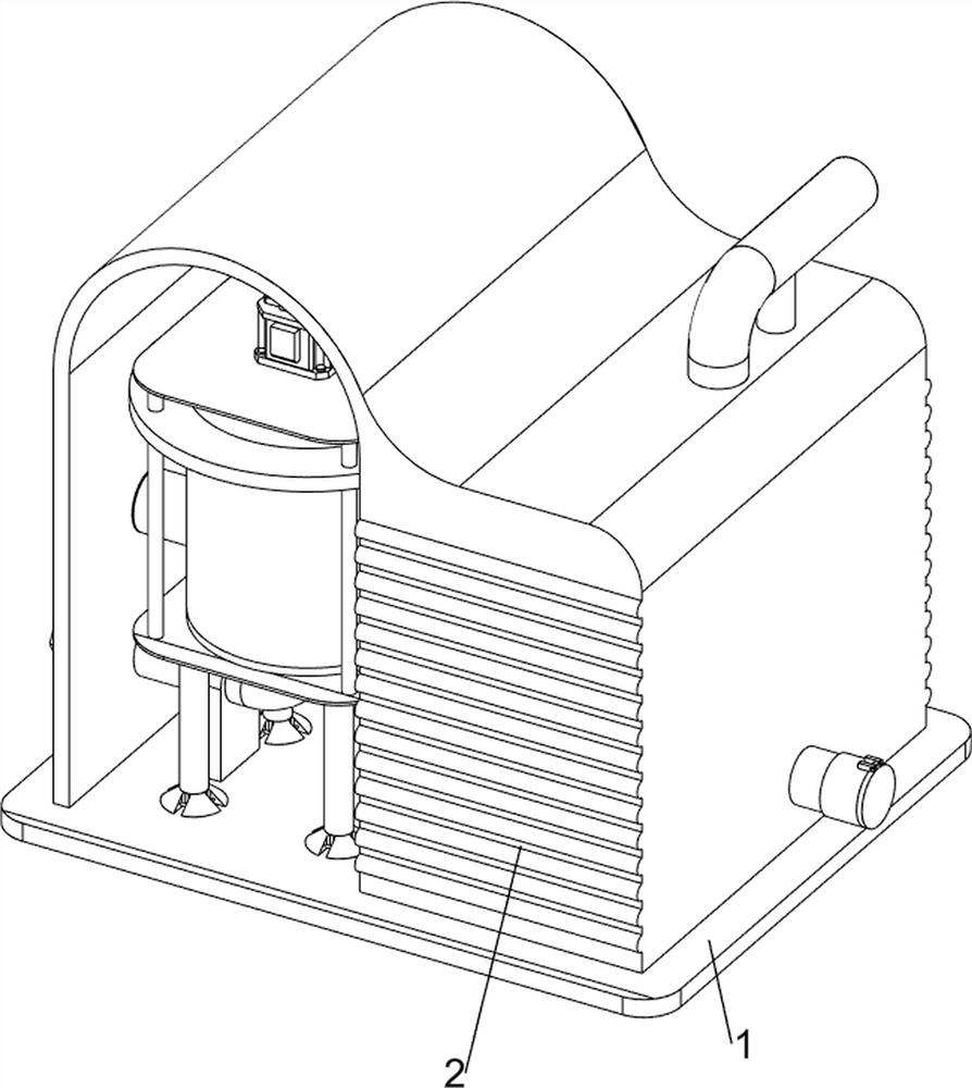 Water-gas separation device for vacuum pumping of suction machine