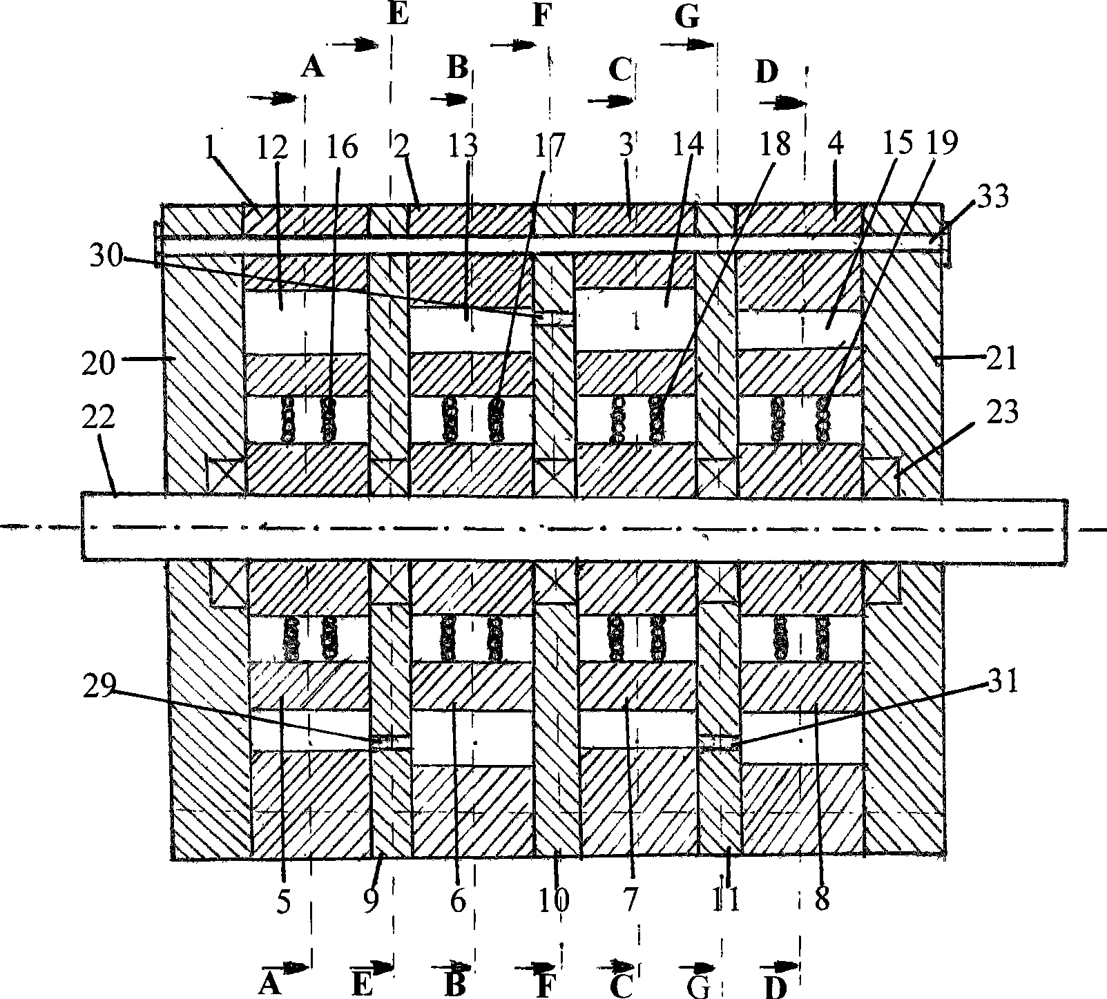 Major-minor cylinder combined rotor engine