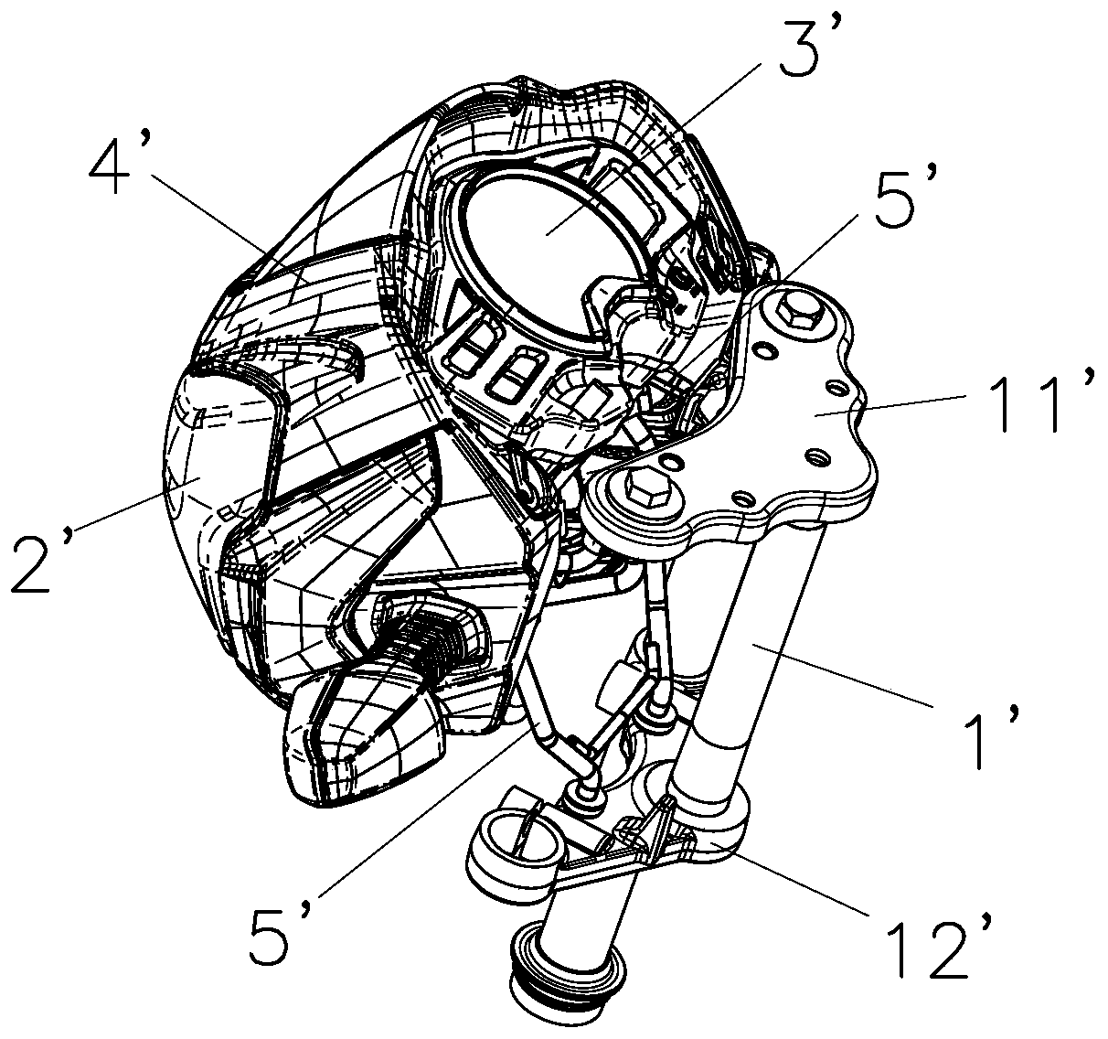 Motorcycle head mounting structure