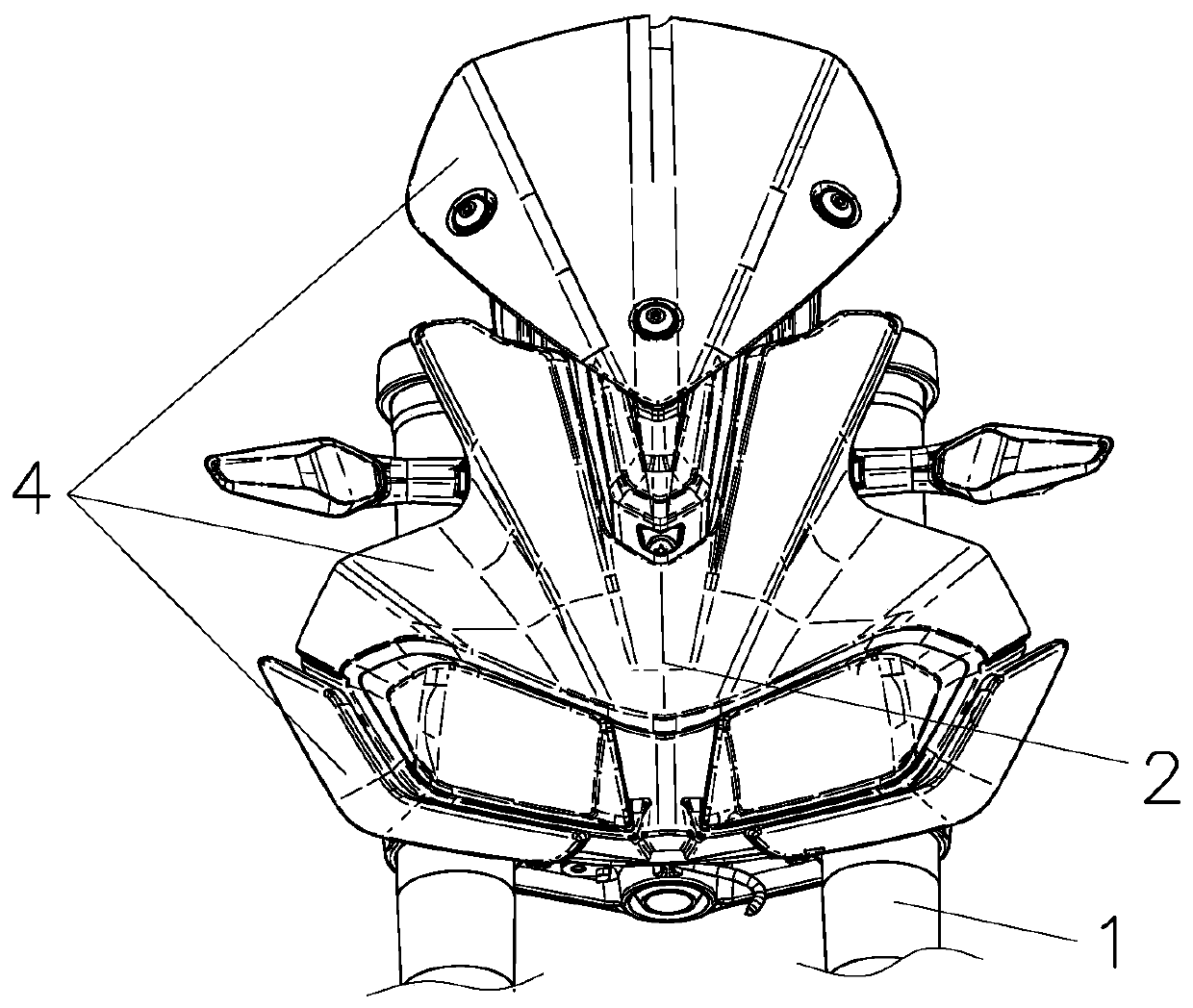 Motorcycle head mounting structure