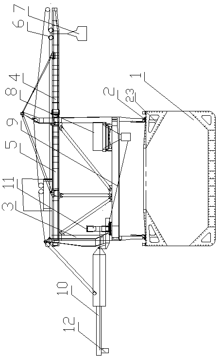 Overturn-preventing mechanism of lightering loading and unloading transport ship and transport ship with same