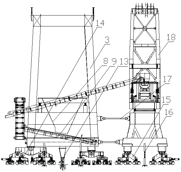 Overturn-preventing mechanism of lightering loading and unloading transport ship and transport ship with same