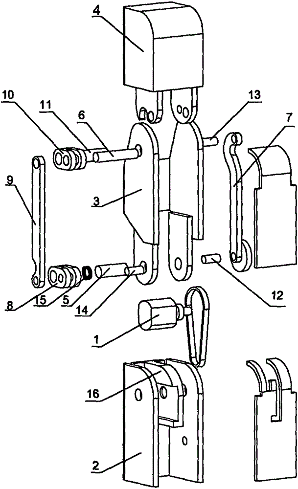 Pinching-holding composite and adaptive robot finger device with seven connecting rods connected in parallel