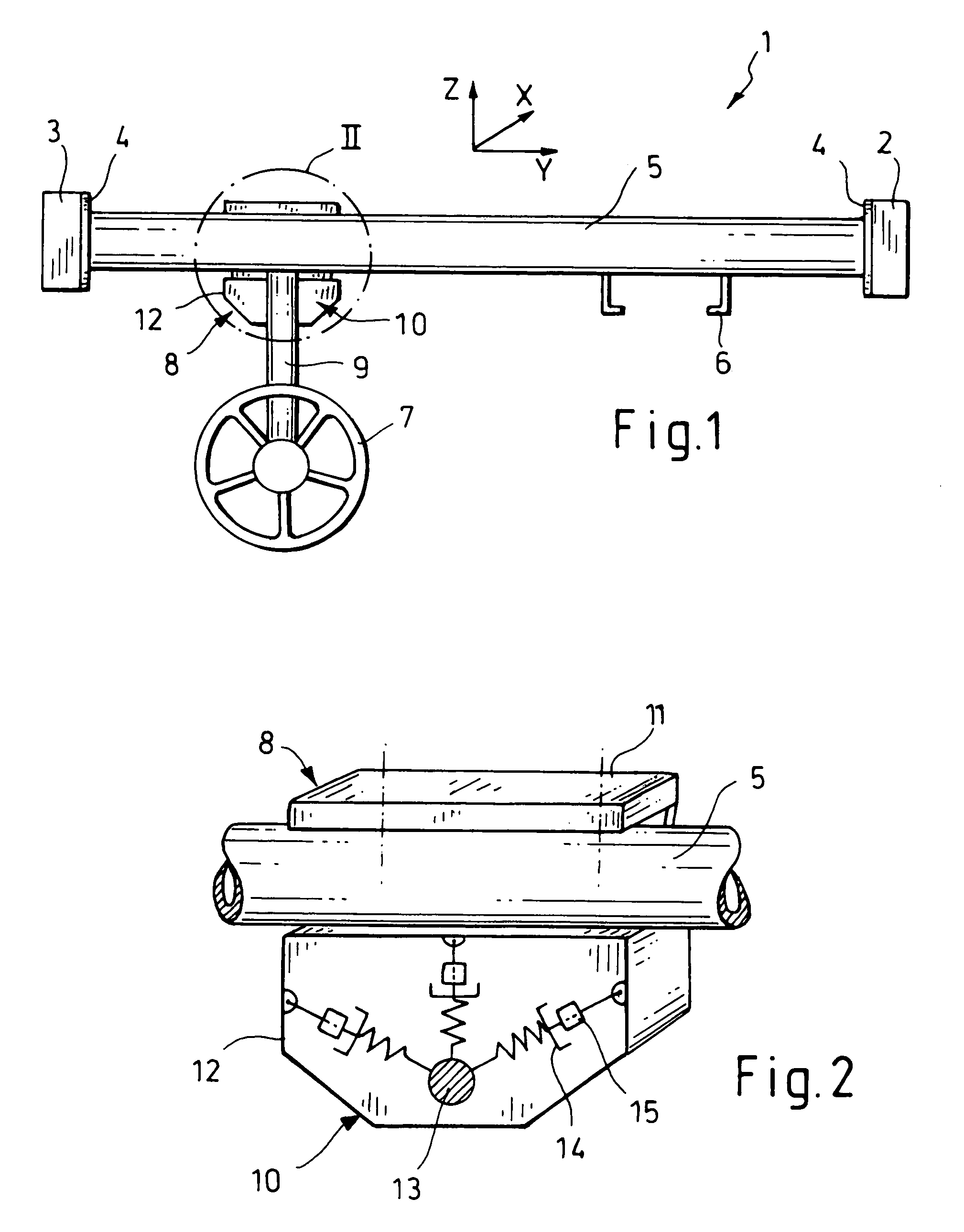 Dashboard support with single-mass oscillation for vibration damping
