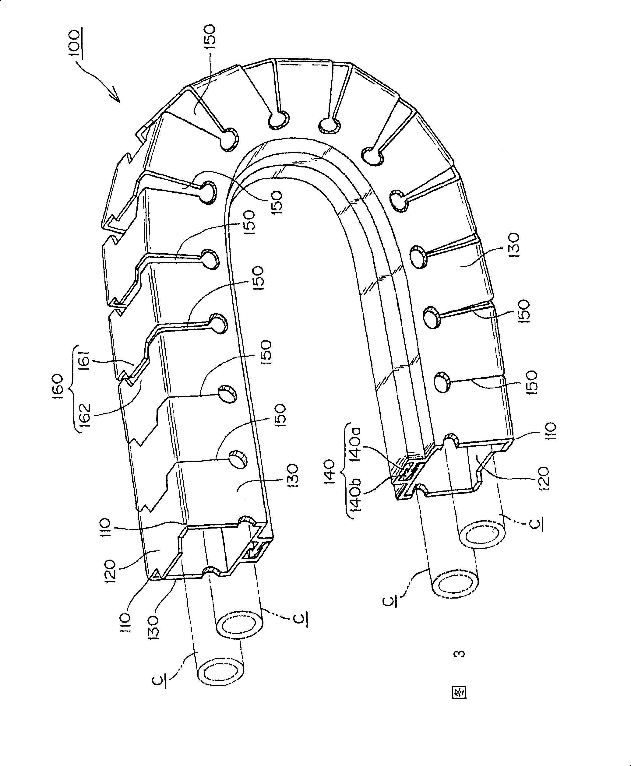 Tube type cable protection and guide device
