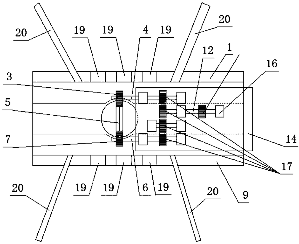 Water wave generator power input mechanism with guide plate