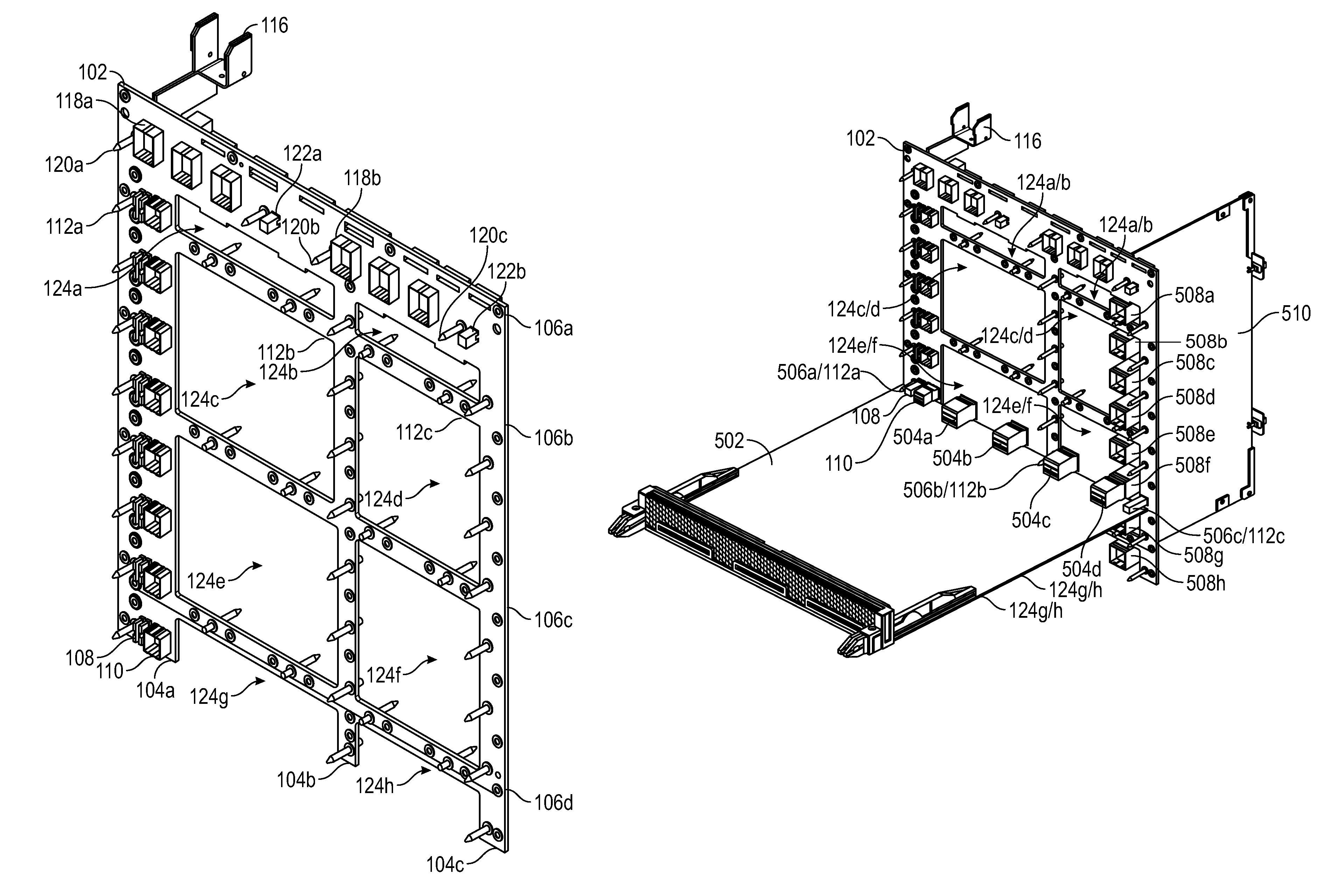 Midplane for orthogonal direct connection