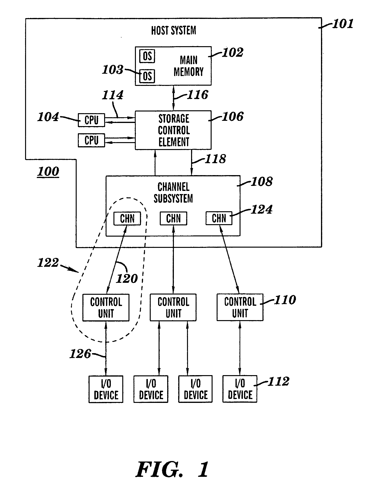 Computer command and response for determining the state of an I/O operation
