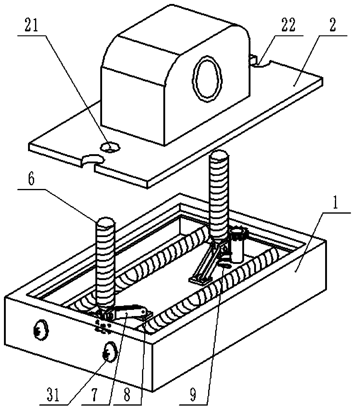 Bearing base horizontal positioning mechanism and horizontal positioning method
