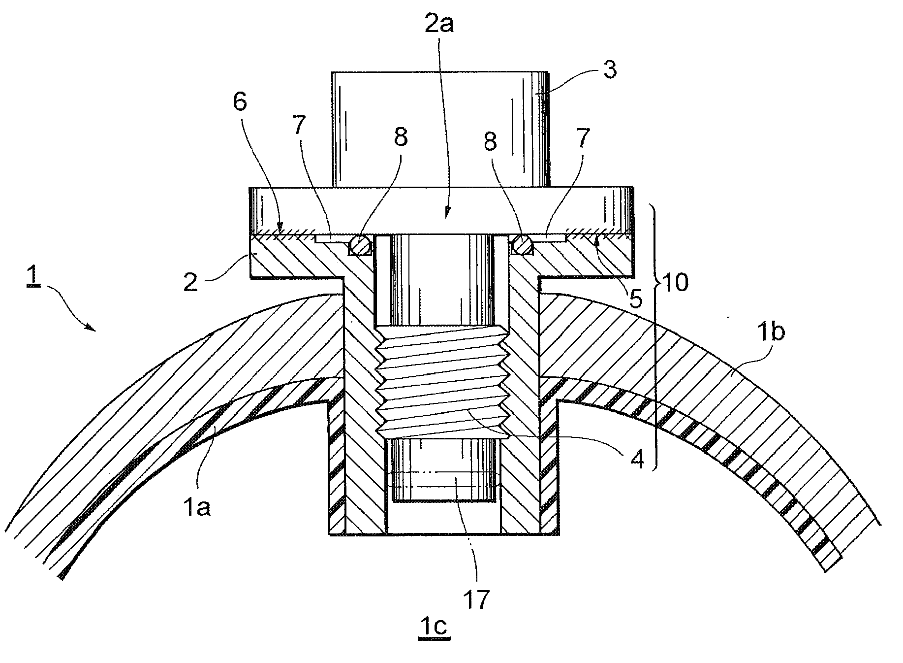 Joining structure of tank components