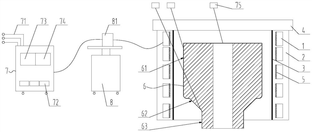 High-temperature alloy bar billet heating device and method for shaft forgings