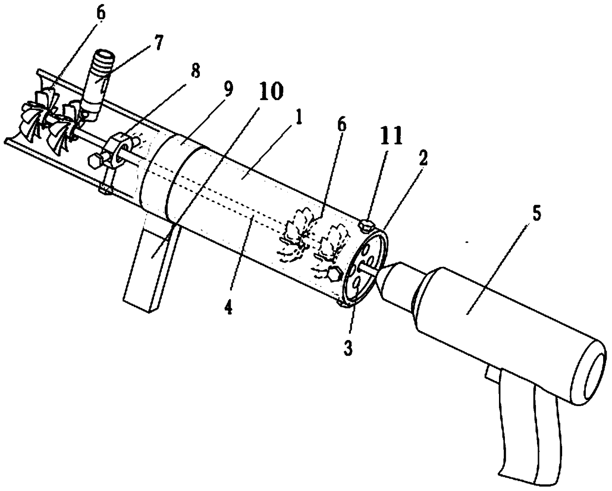 A hand-held electric paint spraying machine and its working method