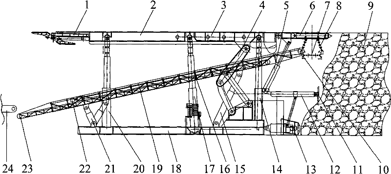 End supporting, filling and transshipping system of coal face