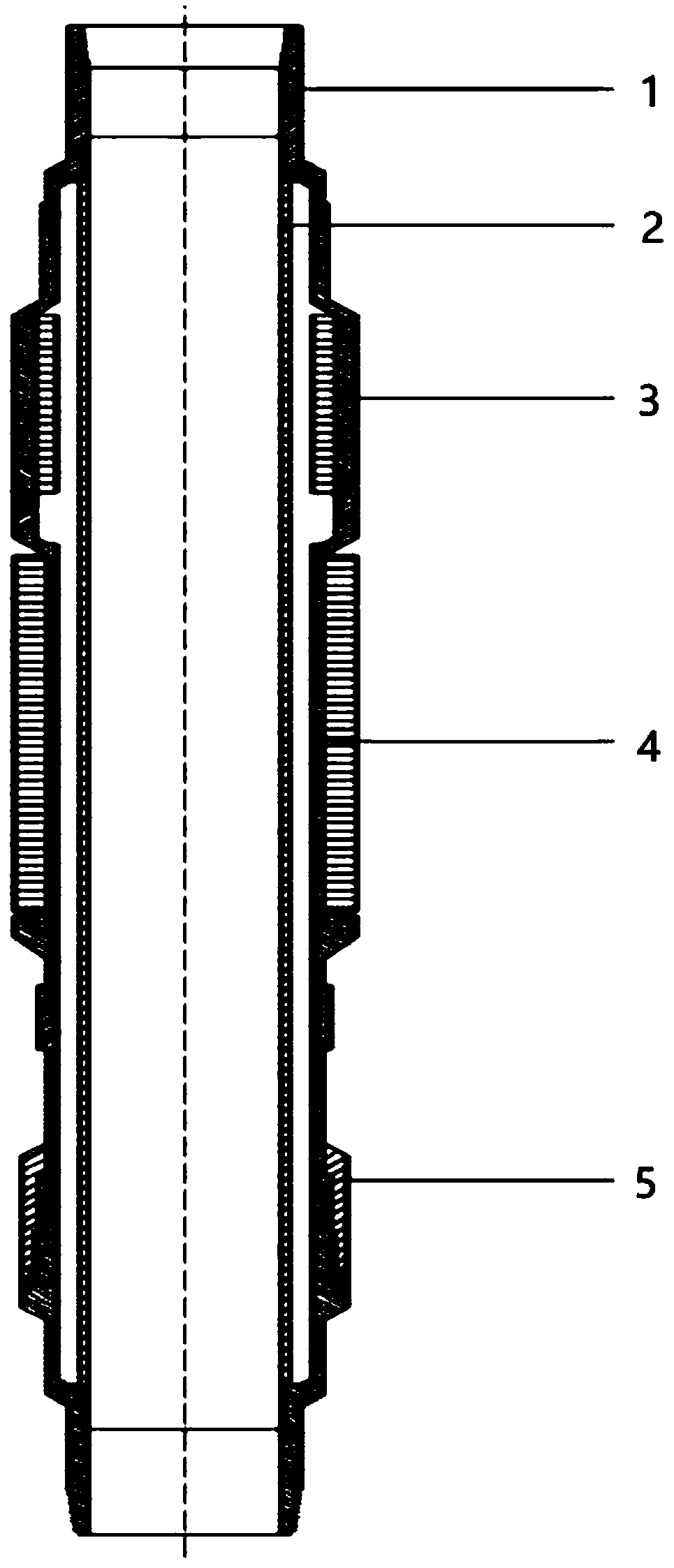 Self-expanding stratified packer suitable for gravel filling in horizontal well