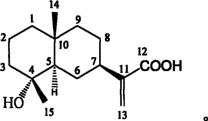 Eudesmane type sesquiterpenes acid and application thereof