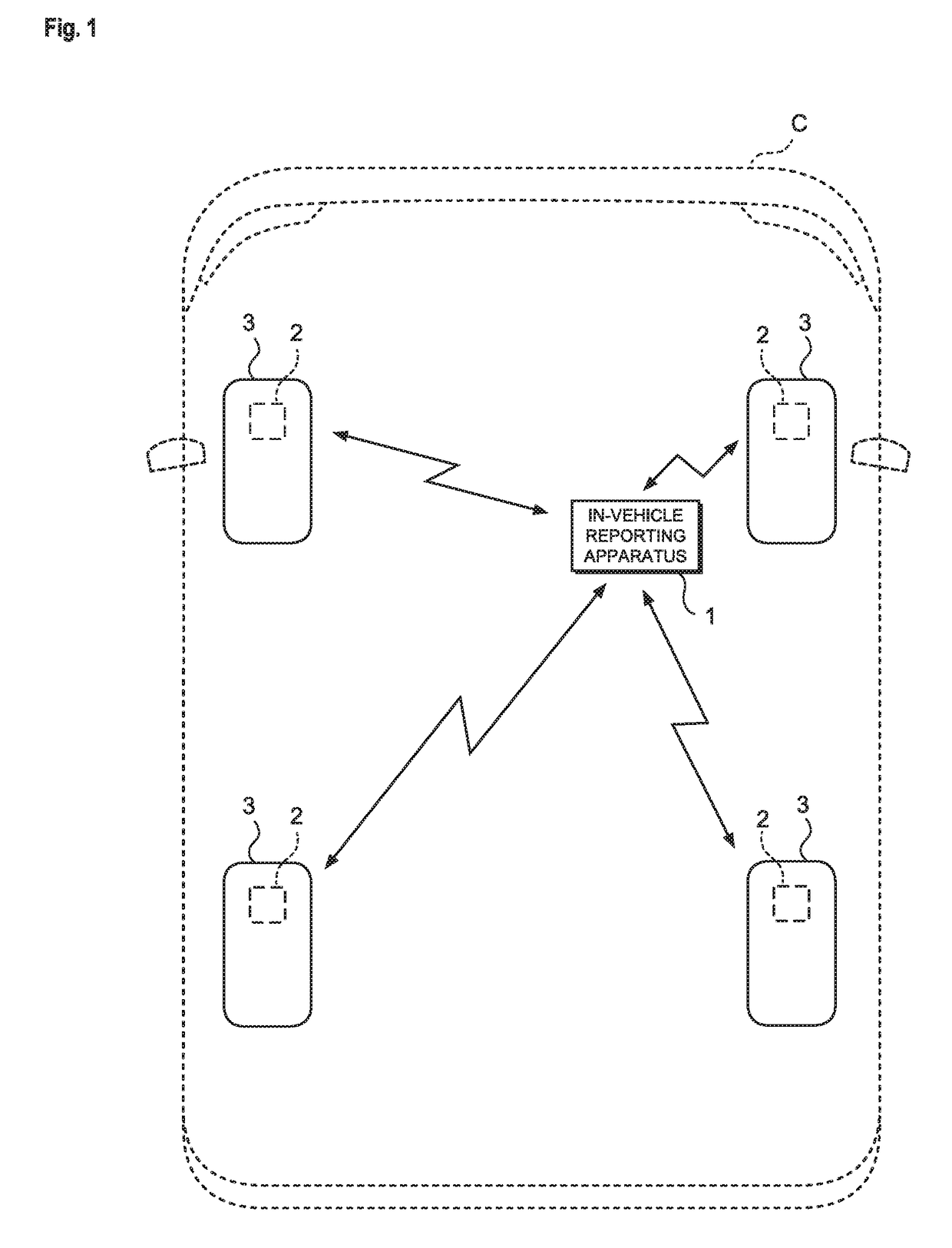 In-vehicle reporting apparatus and reporting system