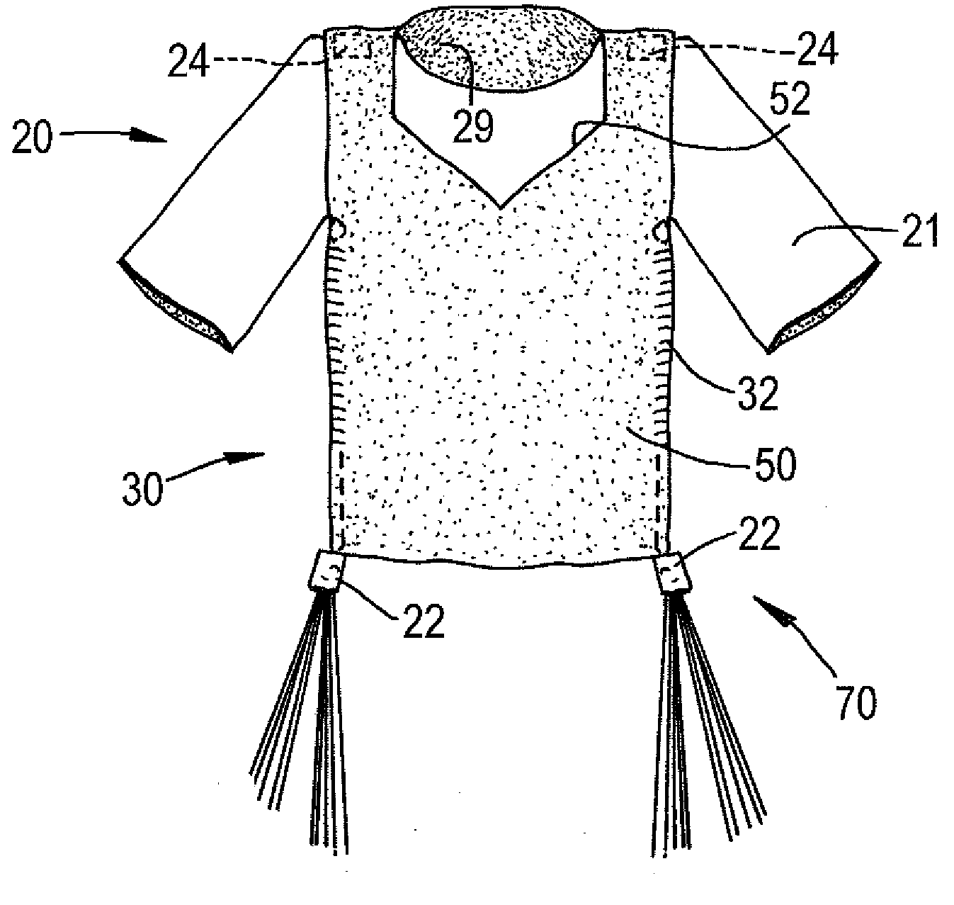 Combination of an undershirt and a four-cornered garment with fringes