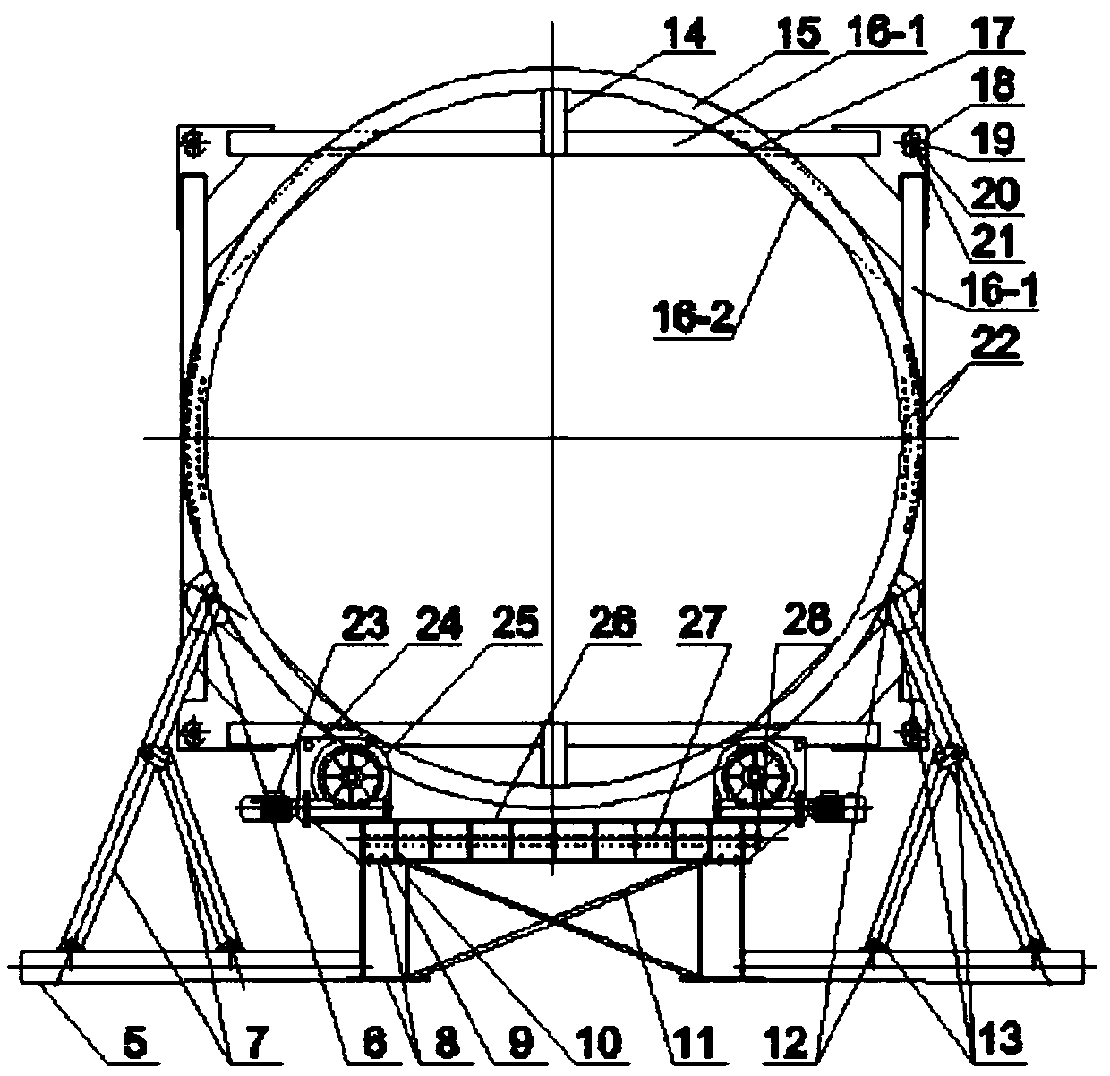 A method of welding modular steel frames using a rotating device